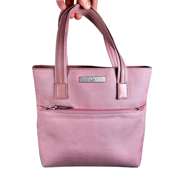 GUCCI Pink Canvas & Leather Mini Hand Bag - Picture 3 of 12